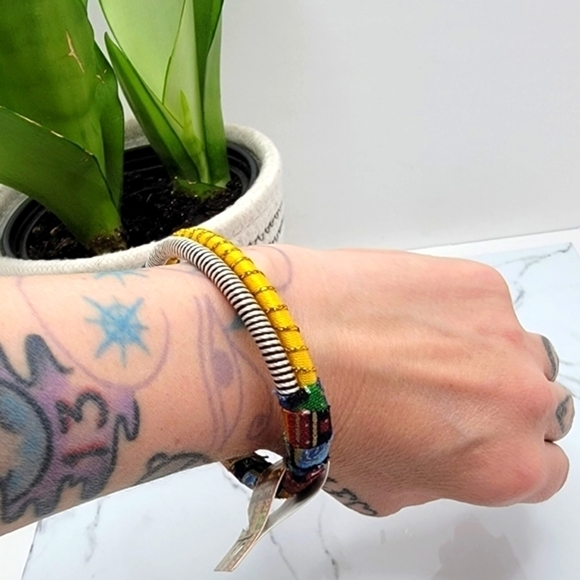 World Market | mixed media colorful Bohemian bangle bracelet NWT - Picture 8 of 8